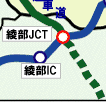 京都縦貫自動車道訓練位置図
