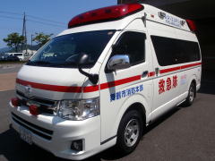 救急車で応急手当講習をPR