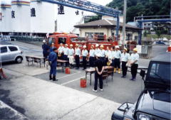 危険物災害訓練：京都府漁業協同組合連合会自衛消防隊