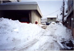 平成12年の大雪時の西消防署前の写真