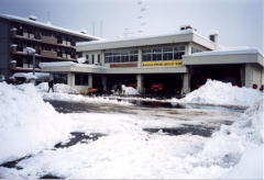 平成12年の大雪時の西消防署前の写真