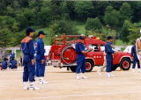 消防学校での訓練の写真